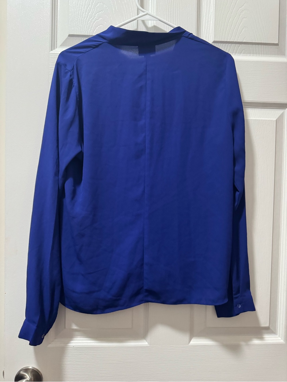 Surplice Draped Blouse in Cobalt Blue - Picture 5 of 5